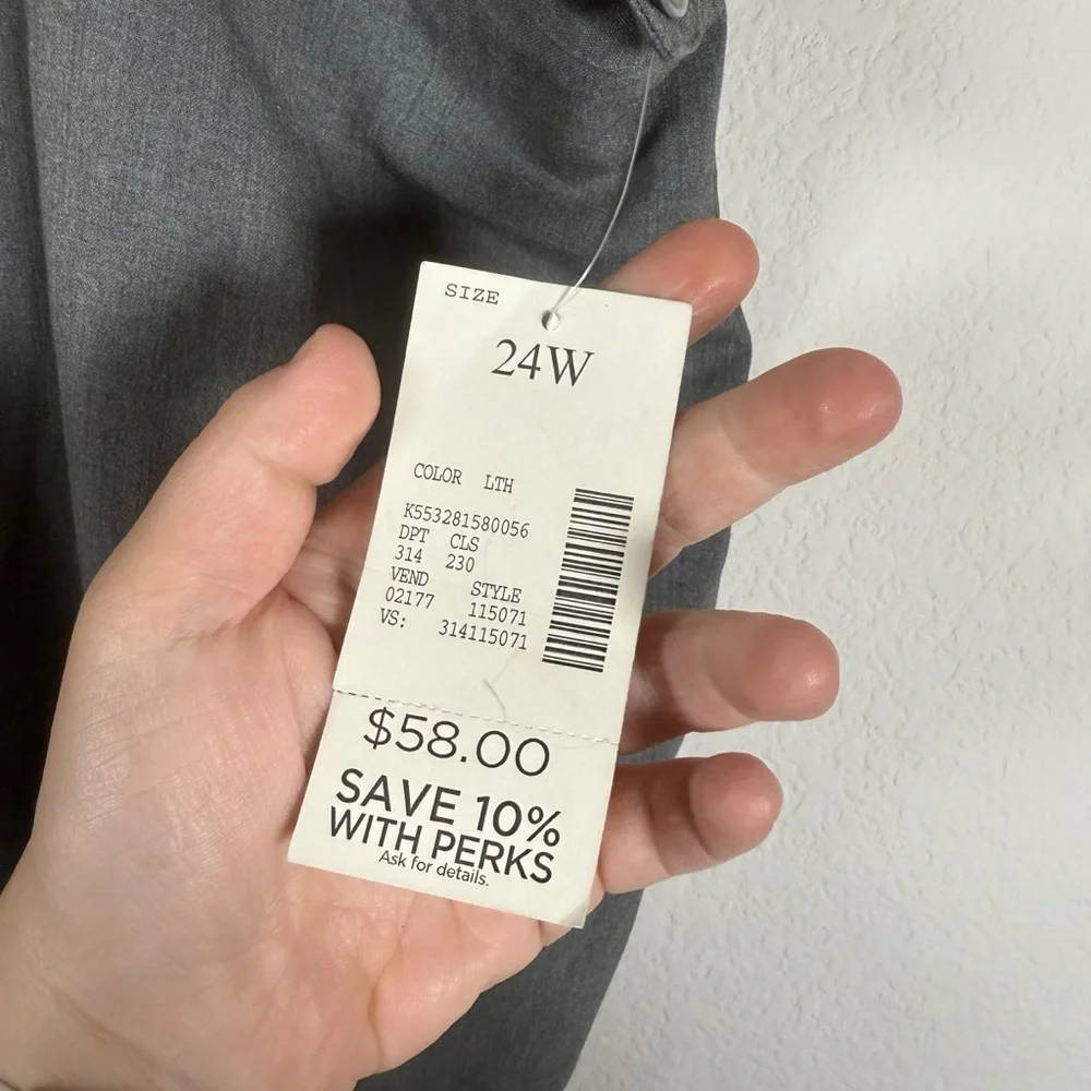 NWT Catherine’s Plus Jayne Straight Leg Pants in Grey Size 24W